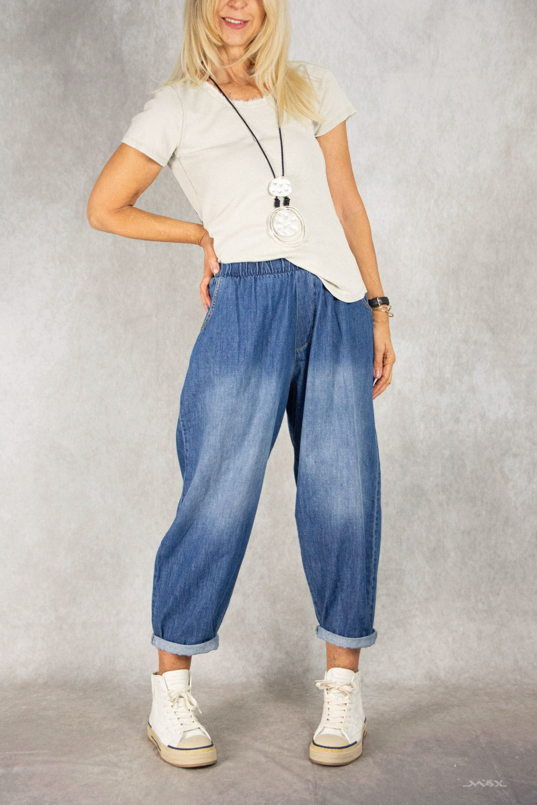 Geribbeld overhemd maat One size (36-42)