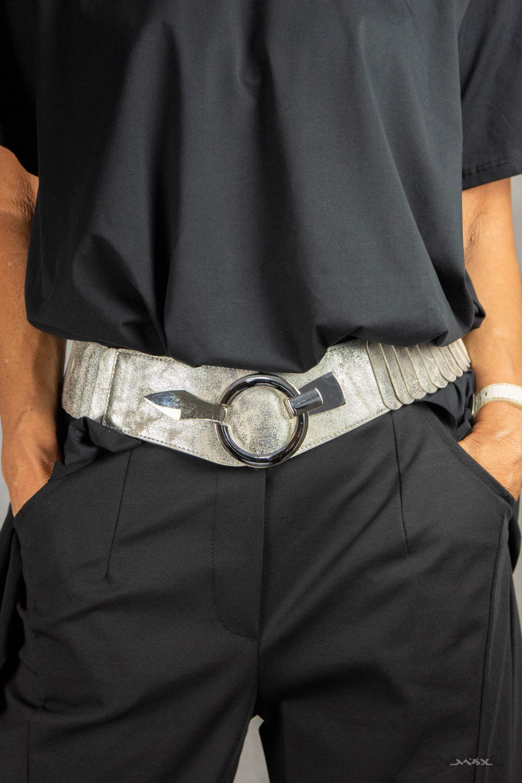 Stretch riem zilver