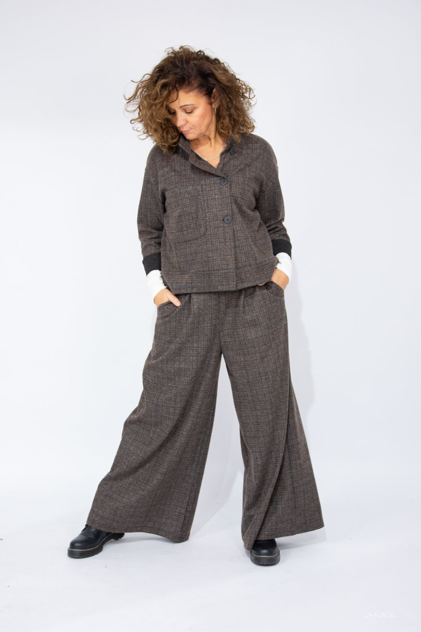 Marlenehose braun kariert Gr. onesize (38-44)