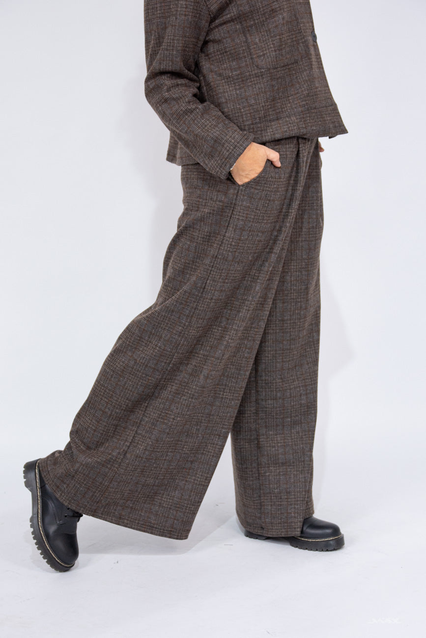 Marlenehose braun kariert Gr. onesize (38-44)