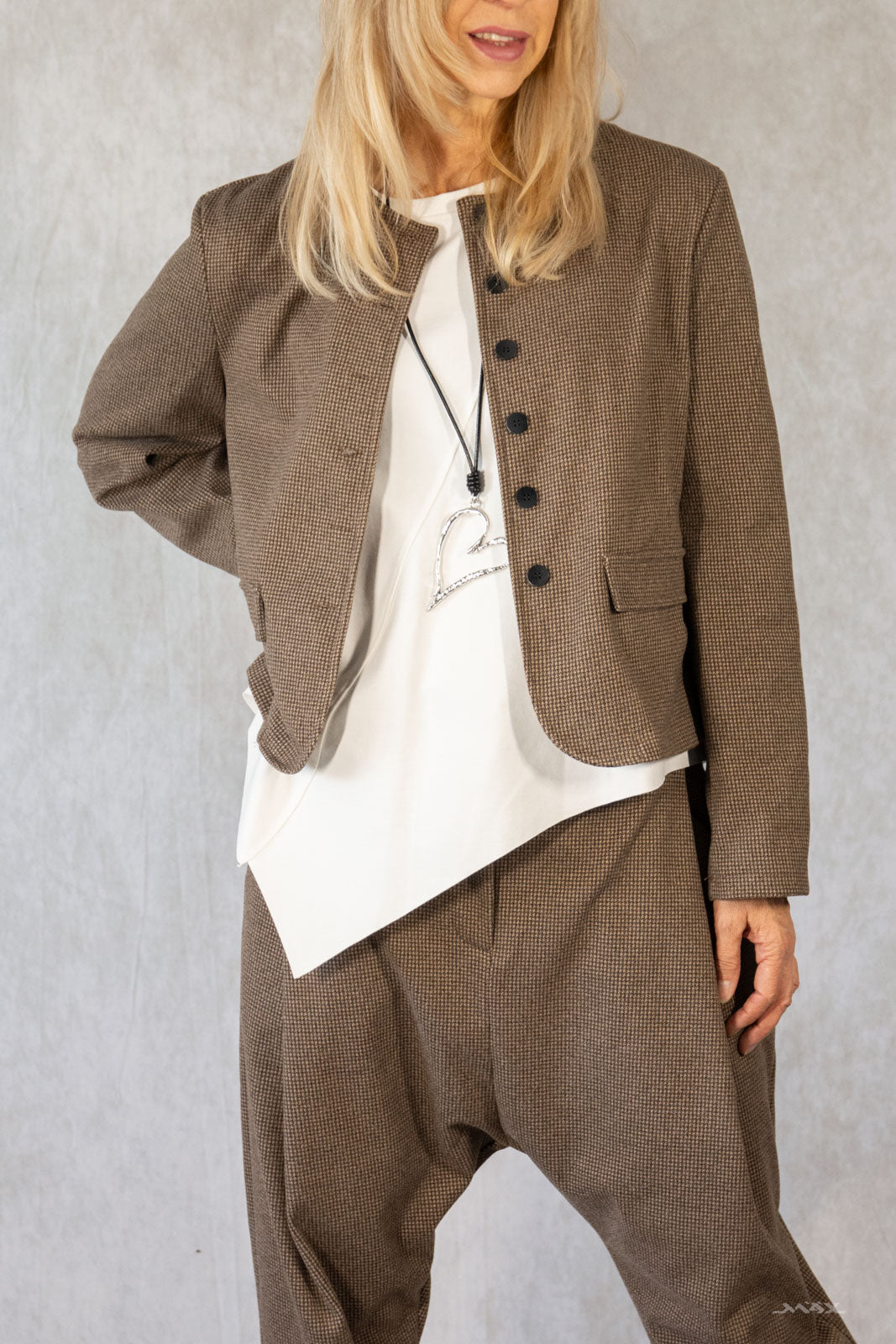 Jacke braun Tweed Gr. Onesize (38-44)