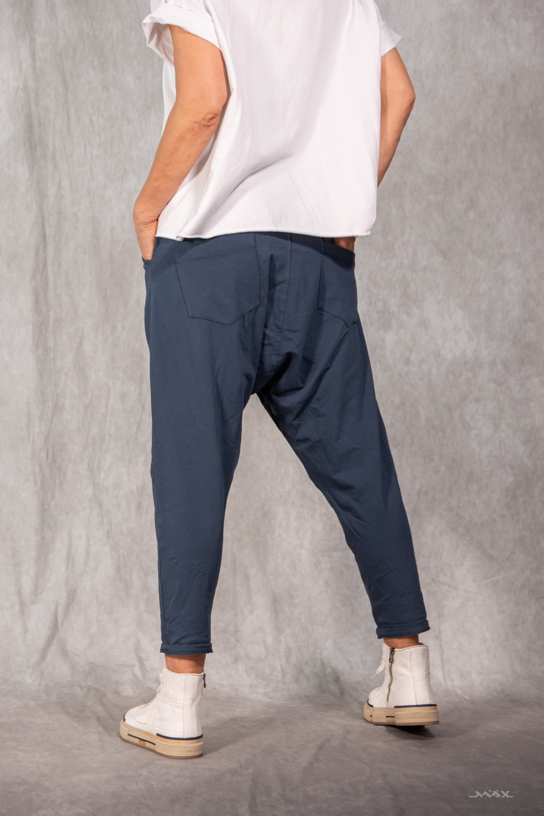 Haremshose aus Baumwolle navy Gr. onesize (38-42)