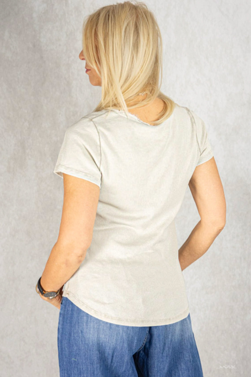 Geribbeld overhemd maat One size (36-42)