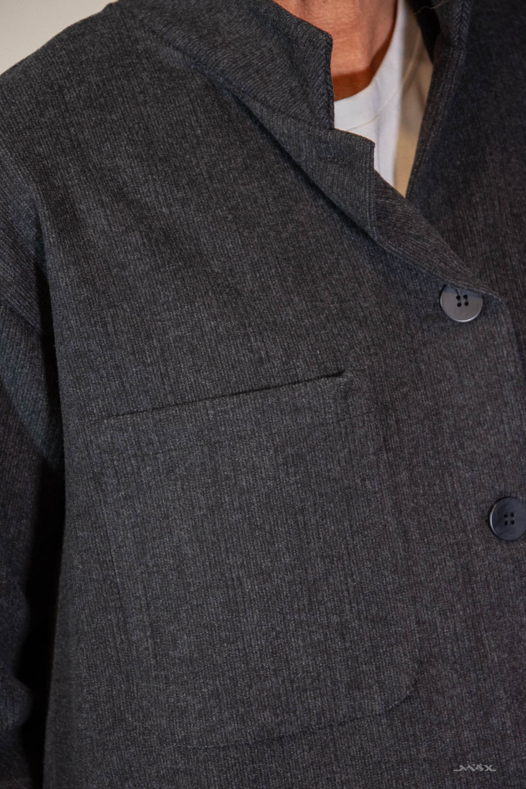 Weiche Jacke mit Knopfleiste dunkelgrau Gr. Onesize (38-42)