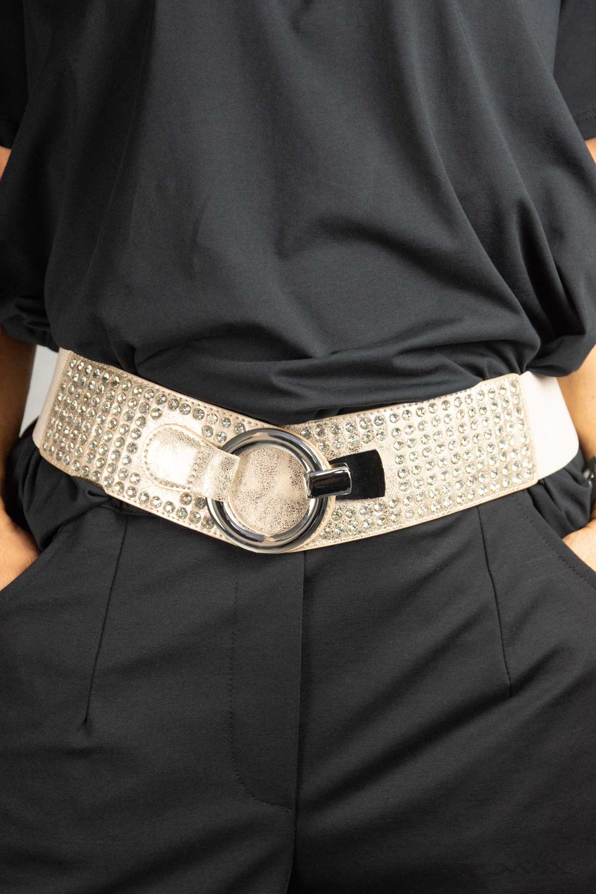 Stretchgürtel mit Strass-Steinchen