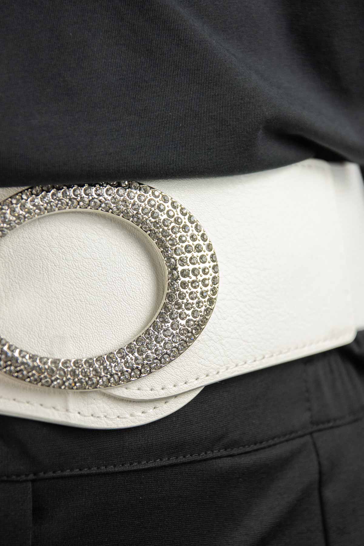 Stretchgürtel mit Strass-Schnalle