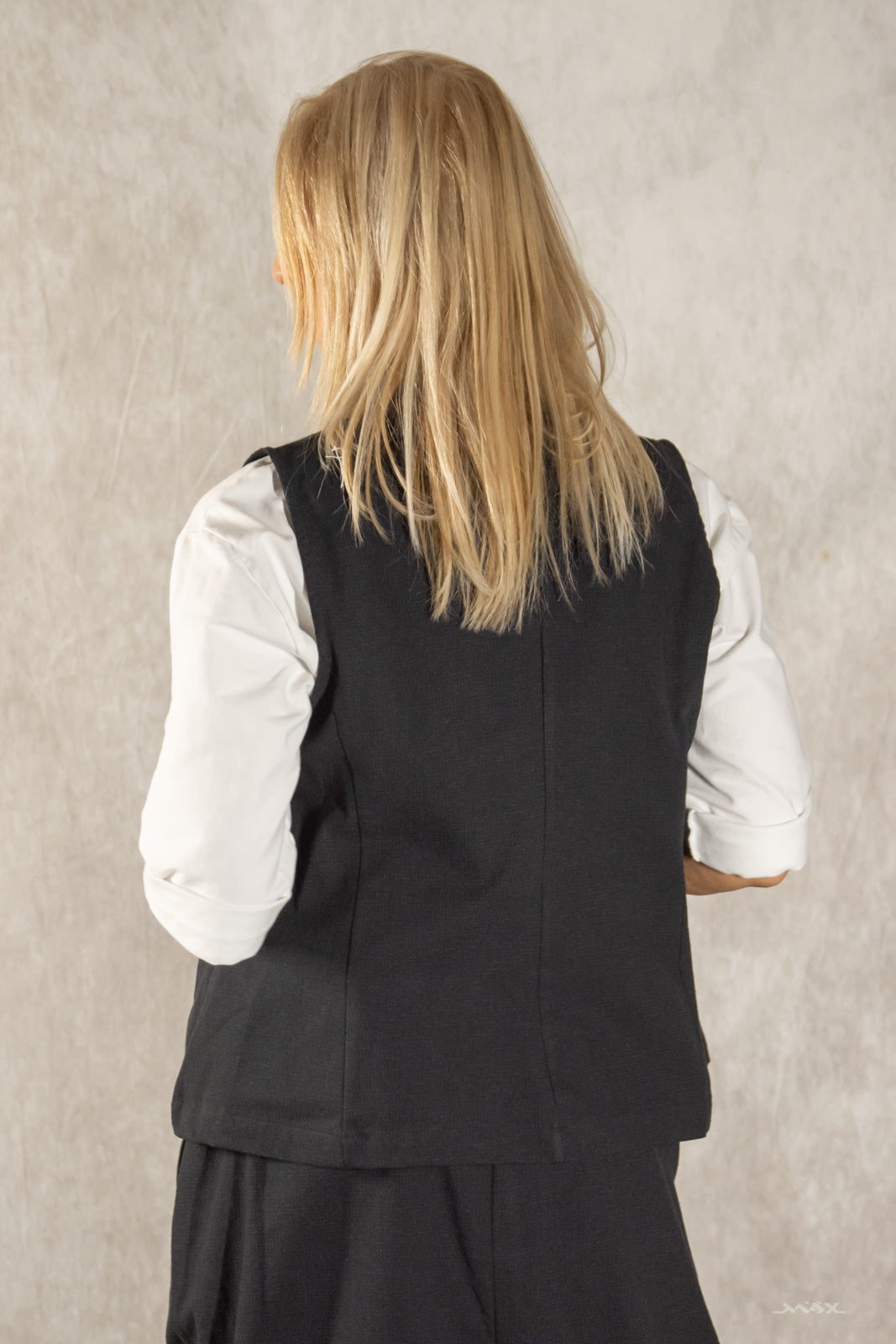 Strukturierte Weste schwarz Gr. Onesize (38-40)