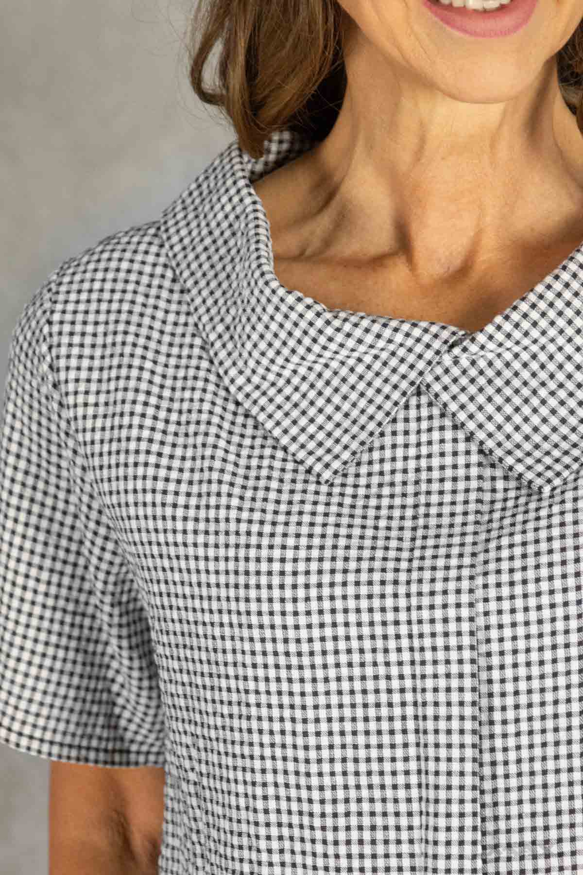 Kurzarm-Hemd kariert mit Doppelkragen Gr. onesize (38-42)