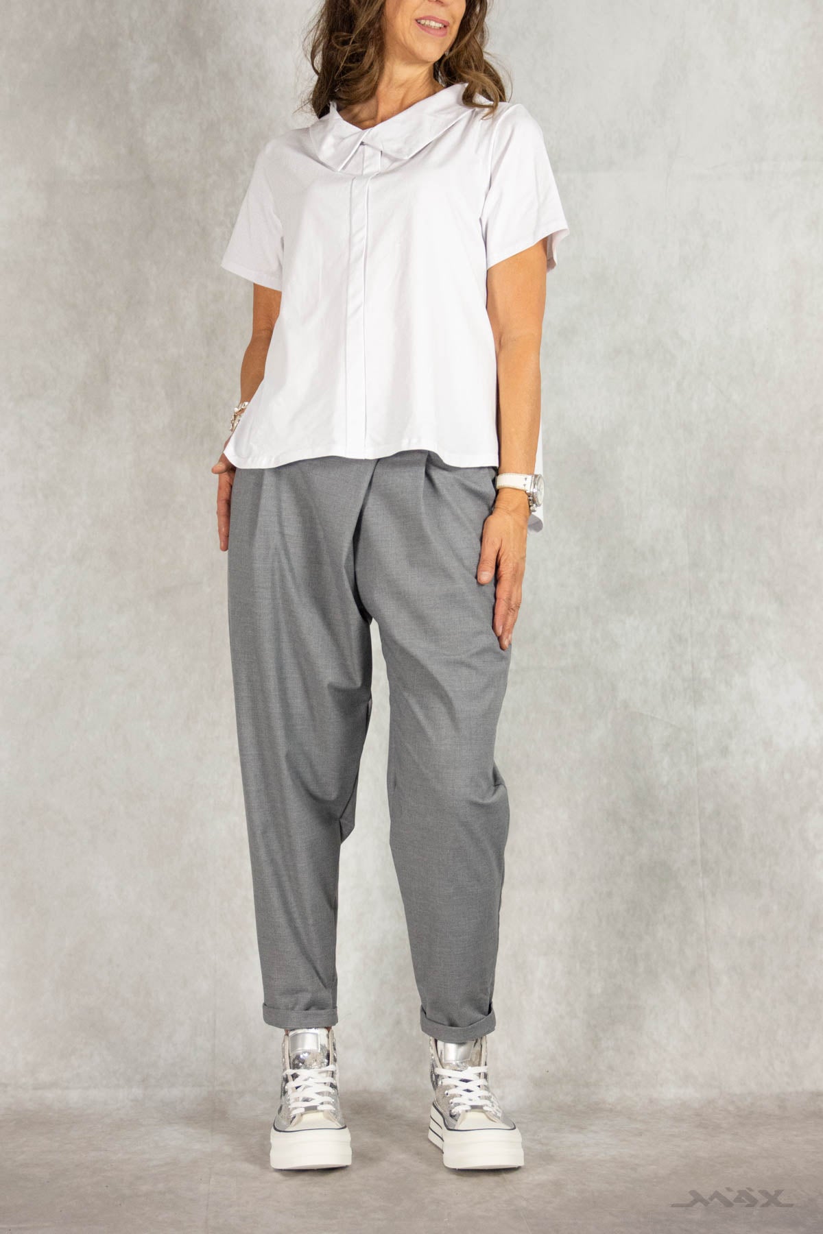 Lockere Hose mit schrägem Schnitt Gr. Onesize (38-42)
