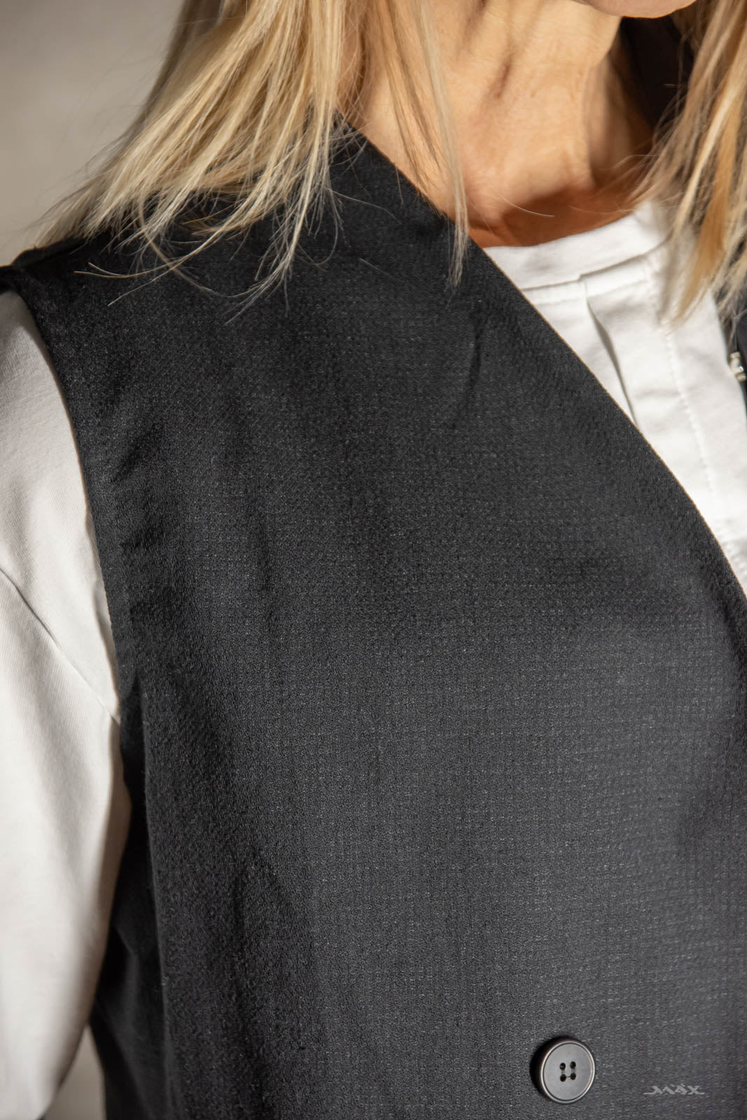 Strukturierte Weste schwarz Gr. Onesize (38-40)