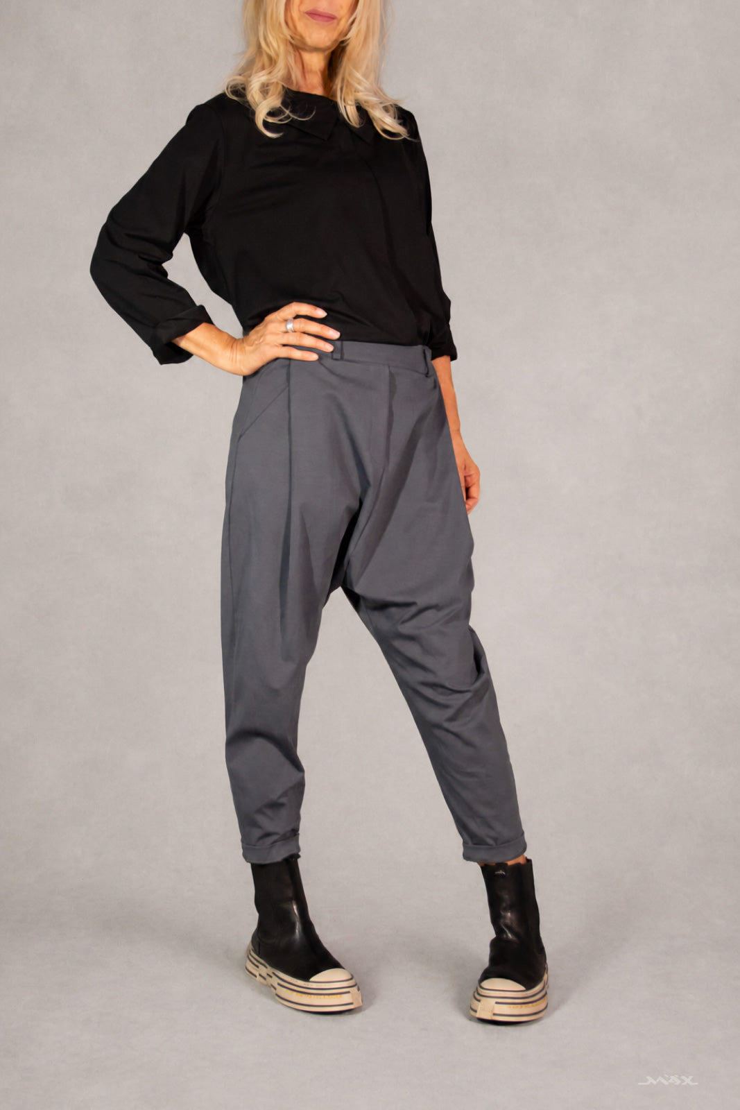 Pantalon baggy gris cendré - taille unique (36–42)