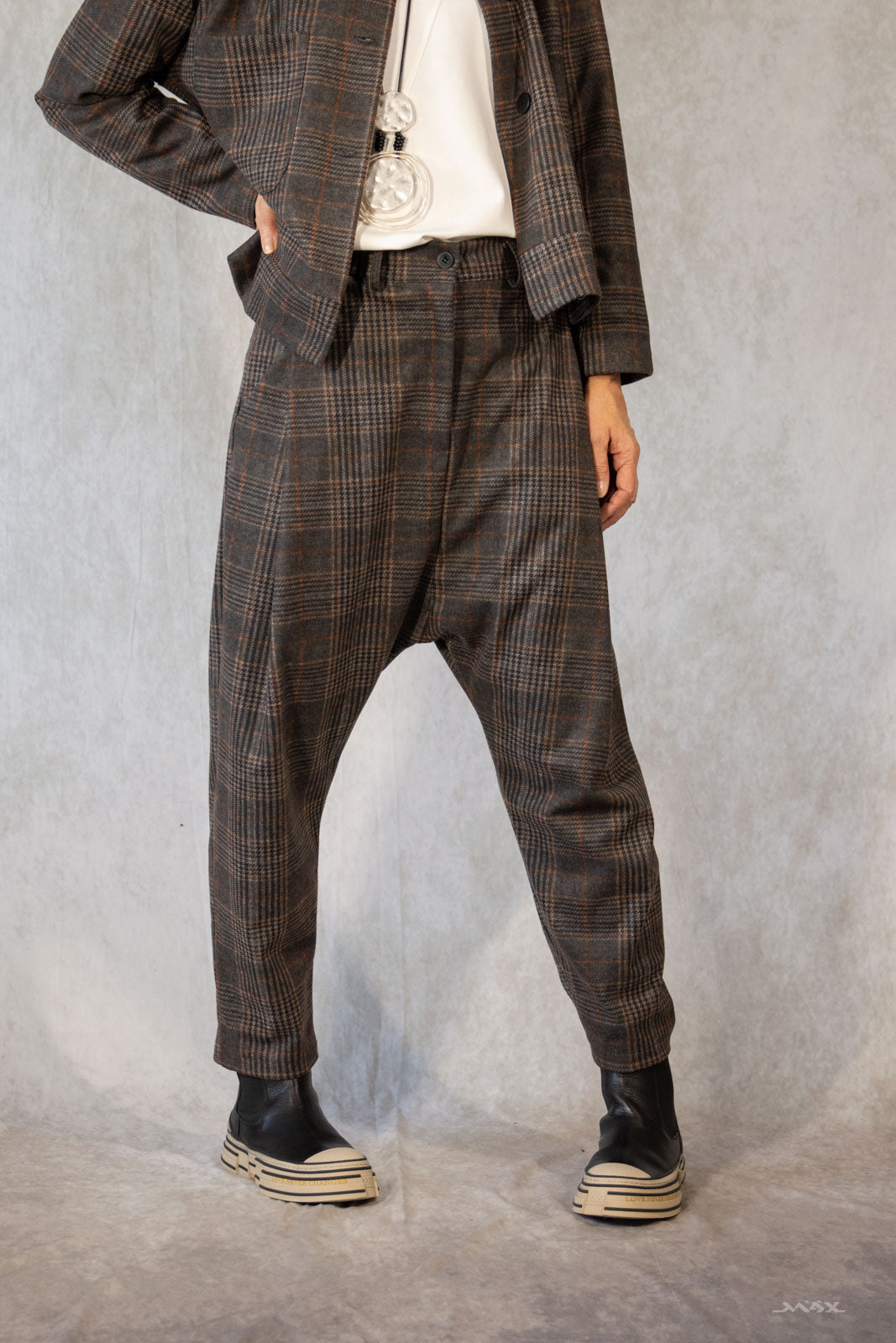 Baggyhose vintage-braun kariert Gr. onesize(38-42)