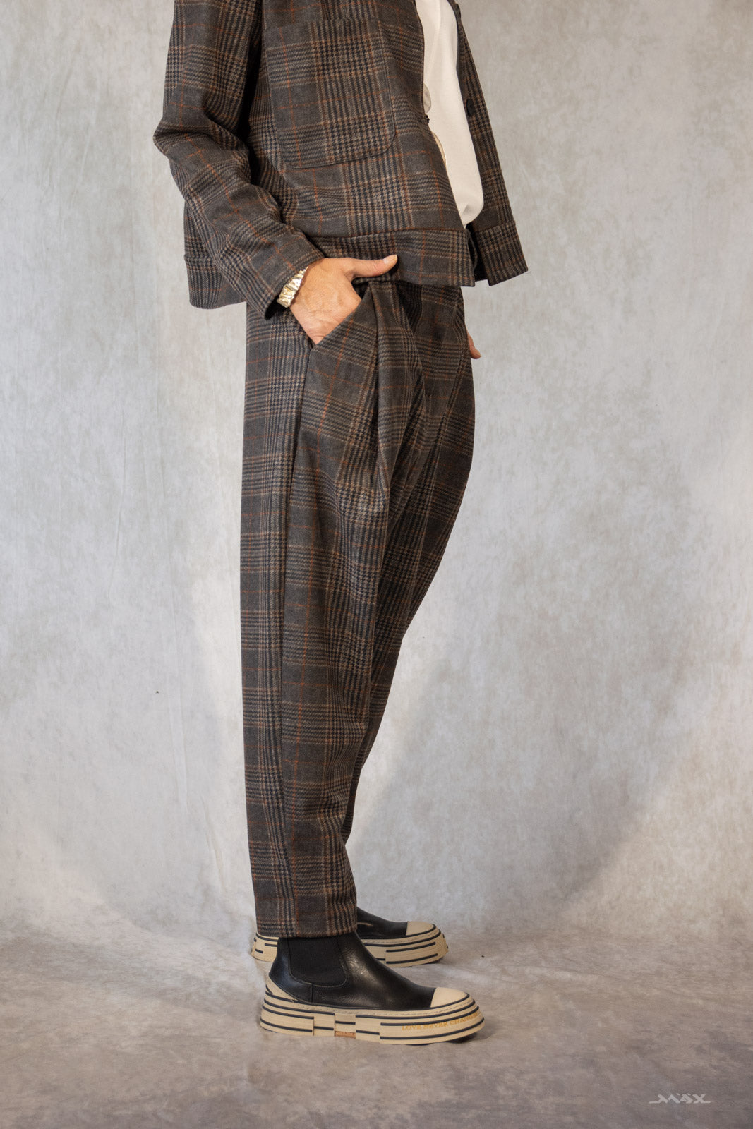 Baggyhose vintage-braun kariert Gr. onesize(38-42)