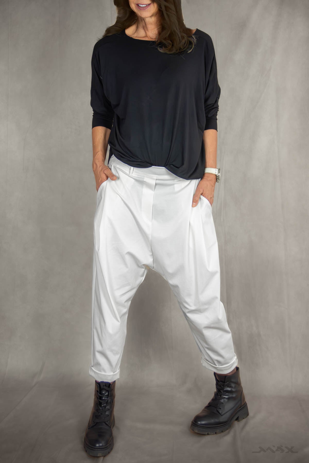 Baggy broek off-white maat Één maat (36-42)