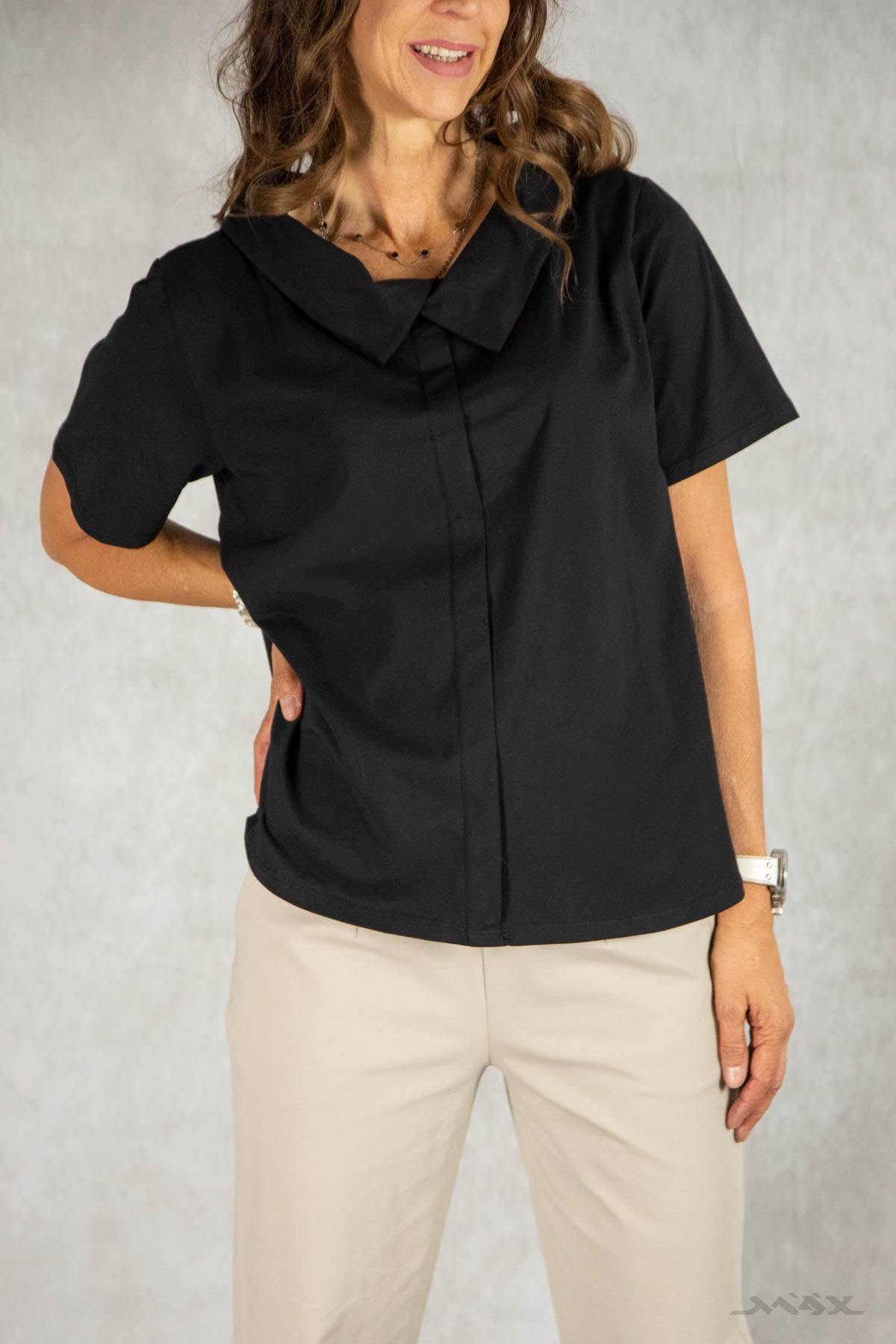 leichte Hemdbluse mit Doppelkragen Gr. Onesize (38-42)