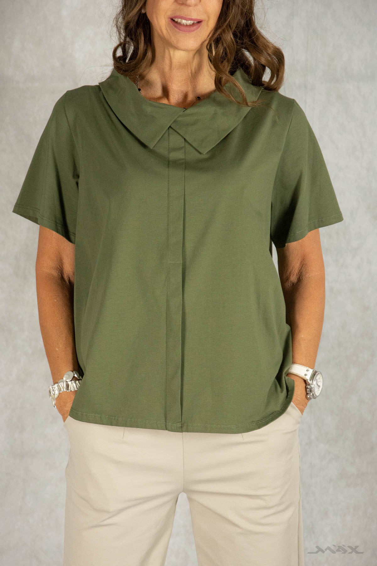 leichte Hemdbluse mit Doppelkragen Gr. Onesize (38-42)