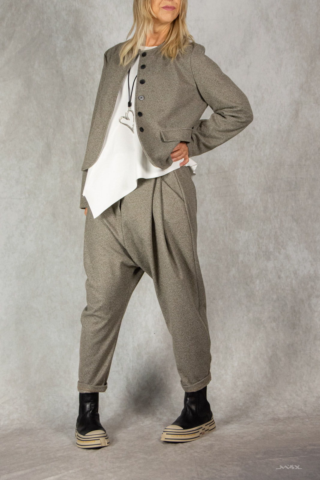 Baggyhose taupe Tweed Gr. Onesize (38-44)