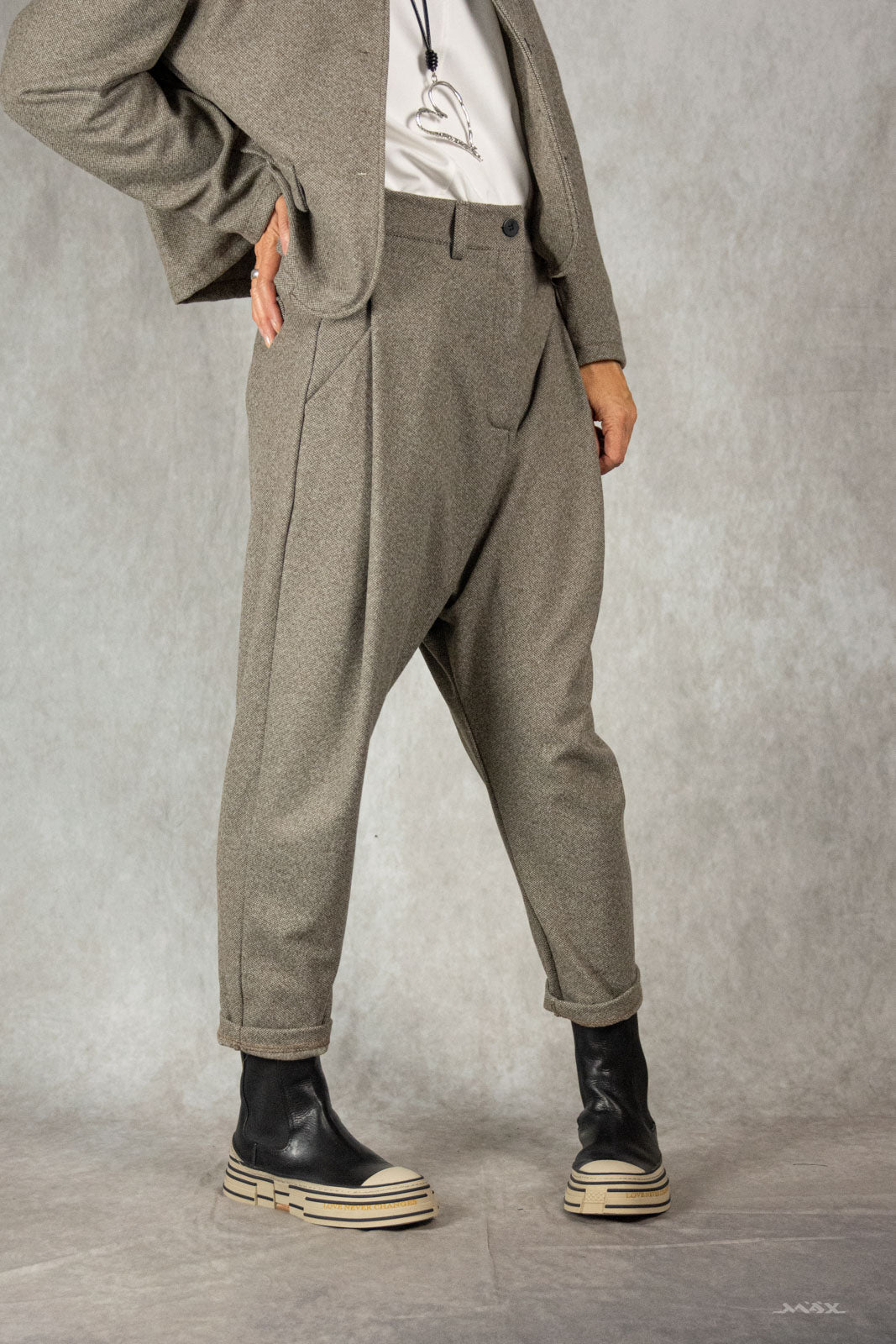 Baggyhose taupe Tweed Gr. Onesize (38-44)