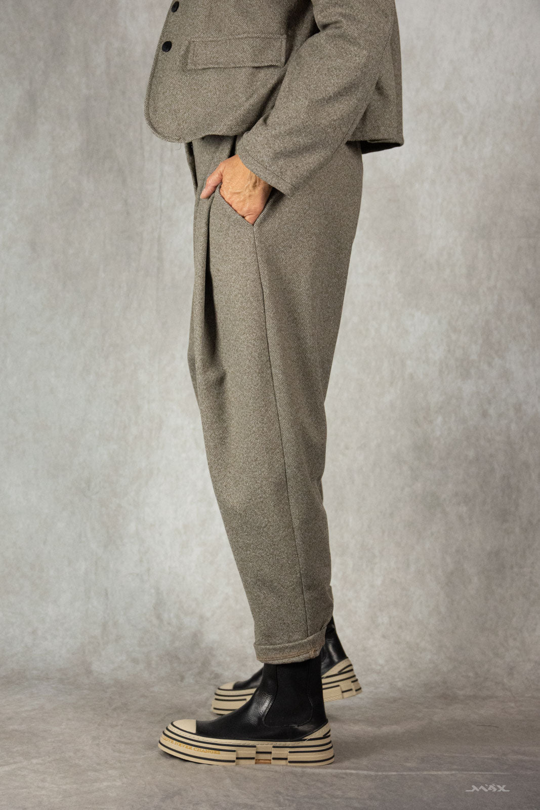 Baggyhose taupe Tweed Gr. Onesize (38-44)