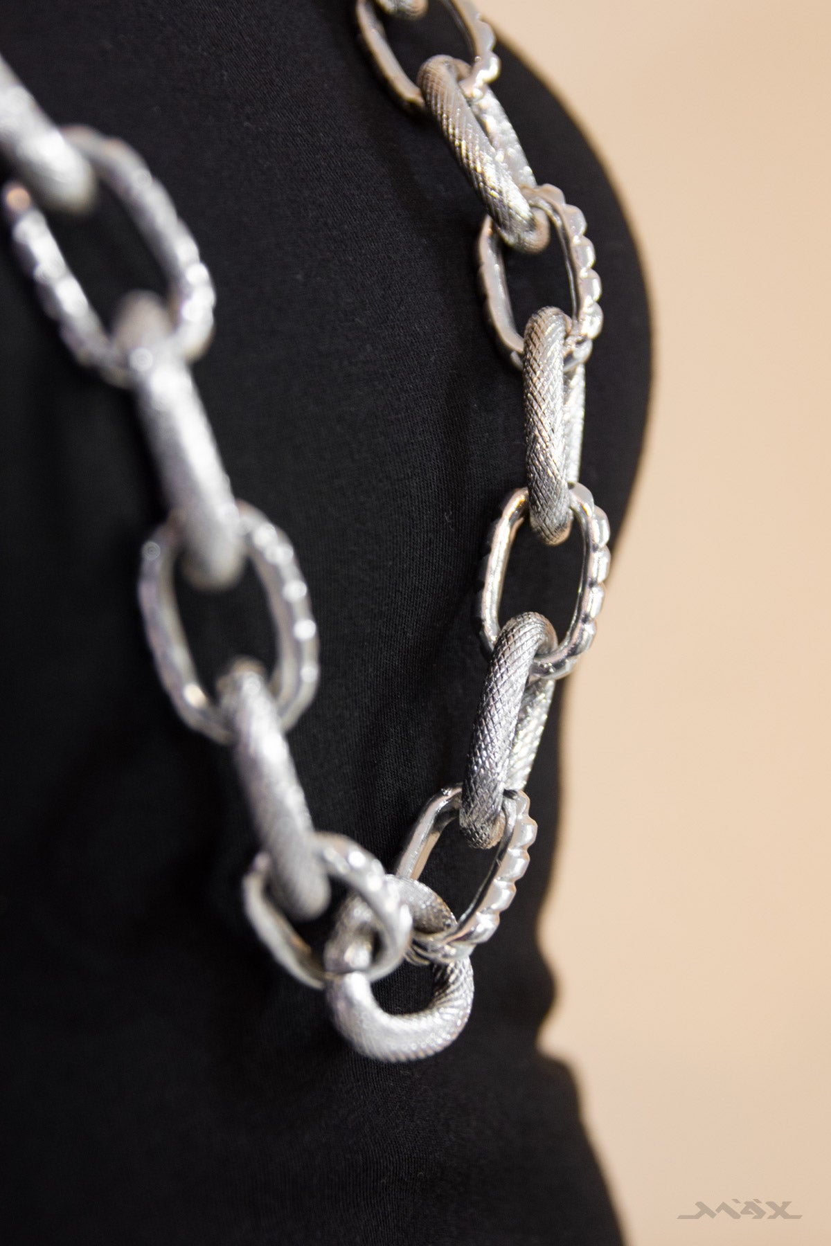 Ketting zilver met opvallende schakels