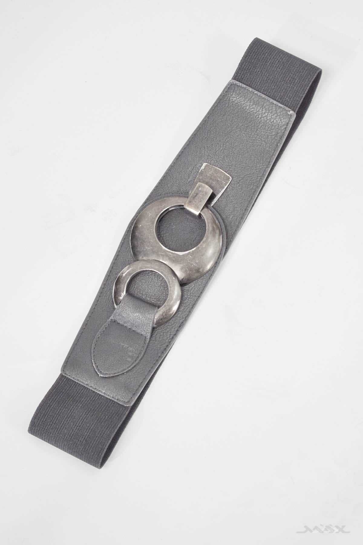 Stretchgürtel dunkelgrau mit Doppelschnalle