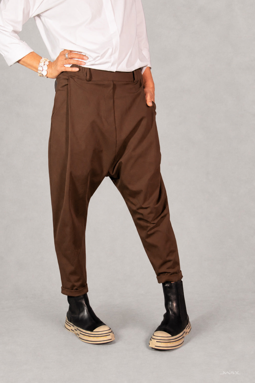 Baggybroek chocoladebruin – One Size (36–42)