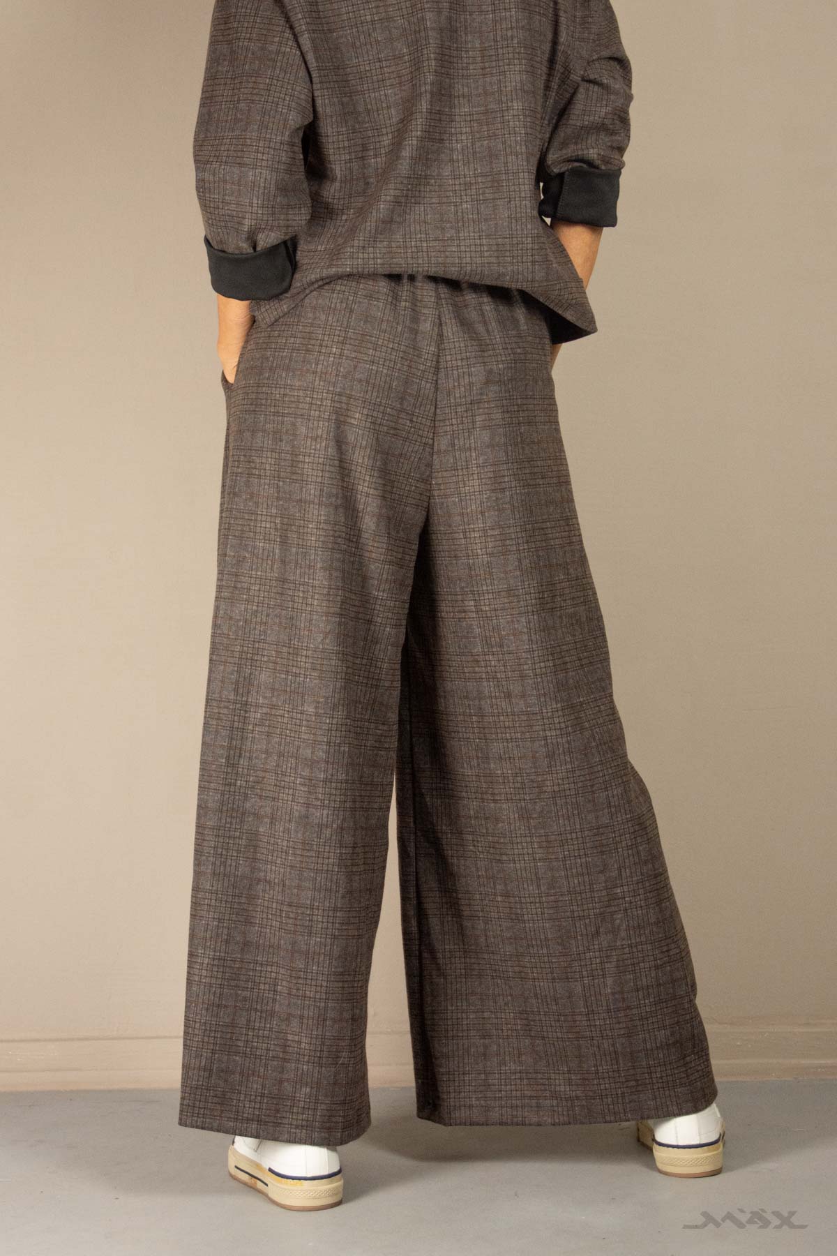 Marlenehose braun kariert Gr. onesize(38-42)