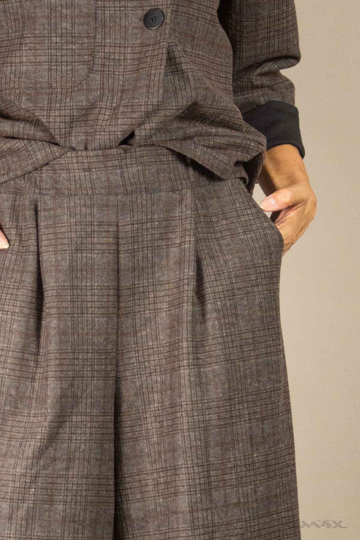 Marlenehose braun kariert Gr. onesize(38-42)