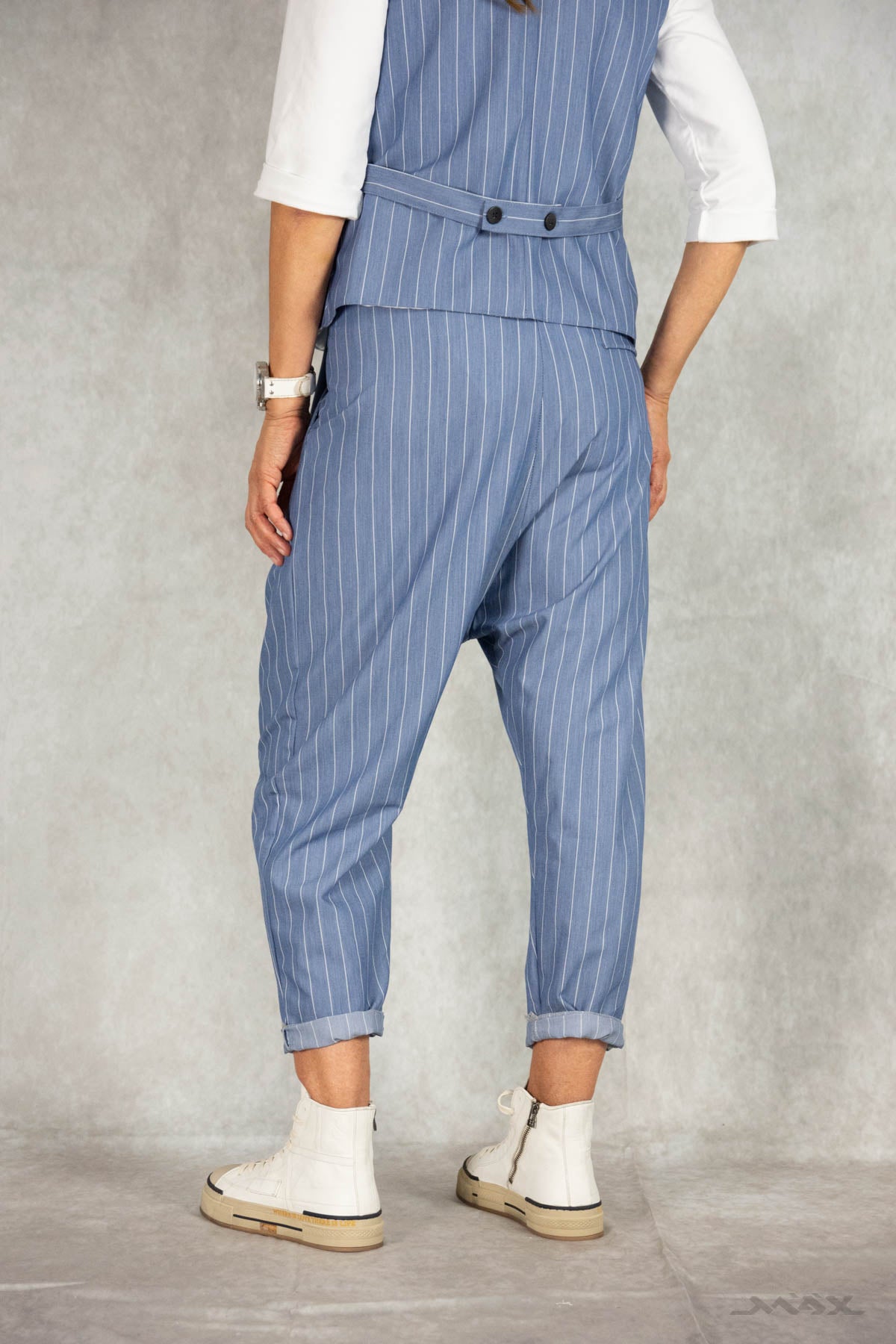 Haremshose mit Nadelstreifen in jeansblau Gr. onesize (38-42)