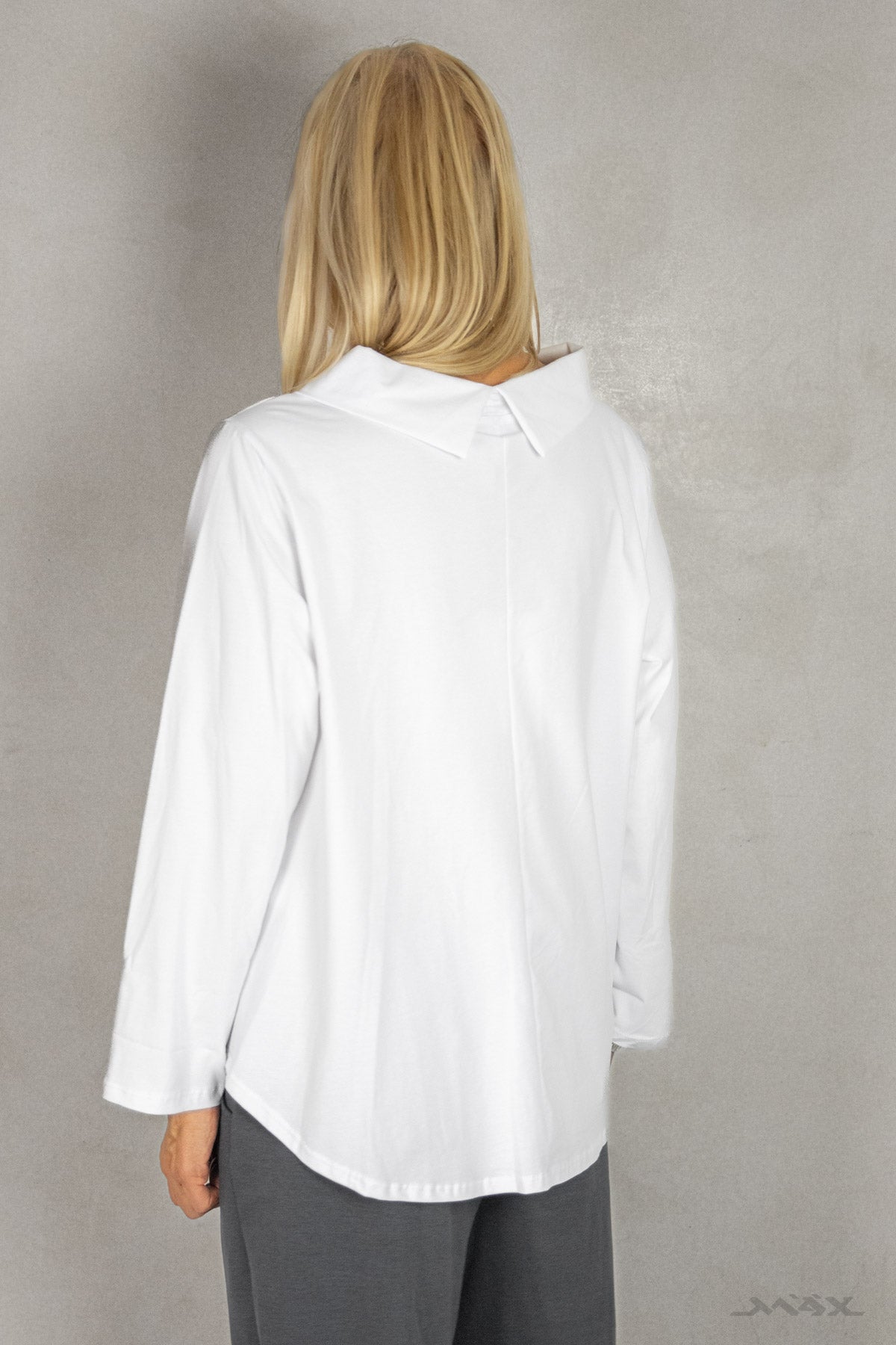 leichte Langarm-Hemdbluse mit Doppelkragen Gr. Onesize (36–42)