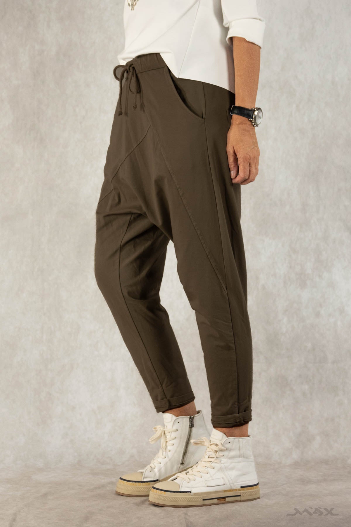 Haremshose aus Baumwolle dunkelbraun Gr. onesize(38-42)