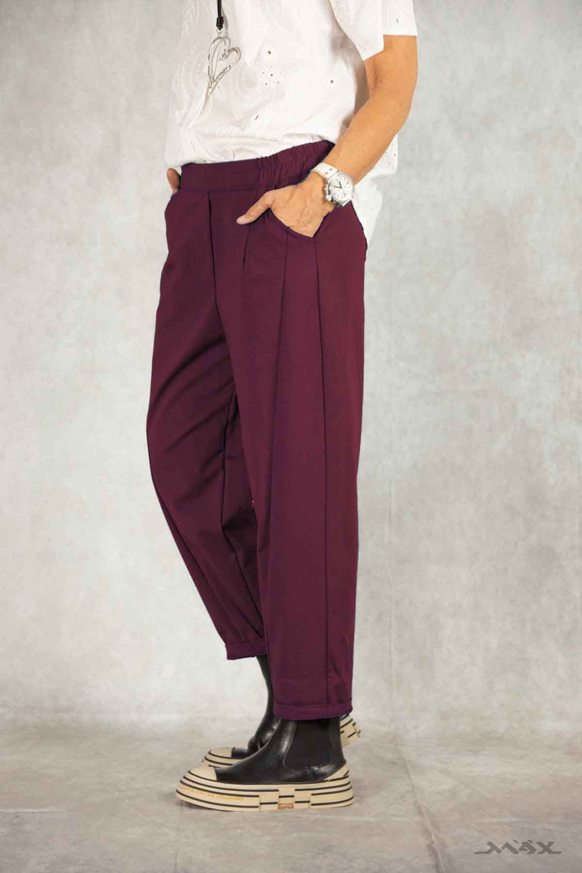 Hose bordeaux mit Ziernaht Gr. onesize (38-42)