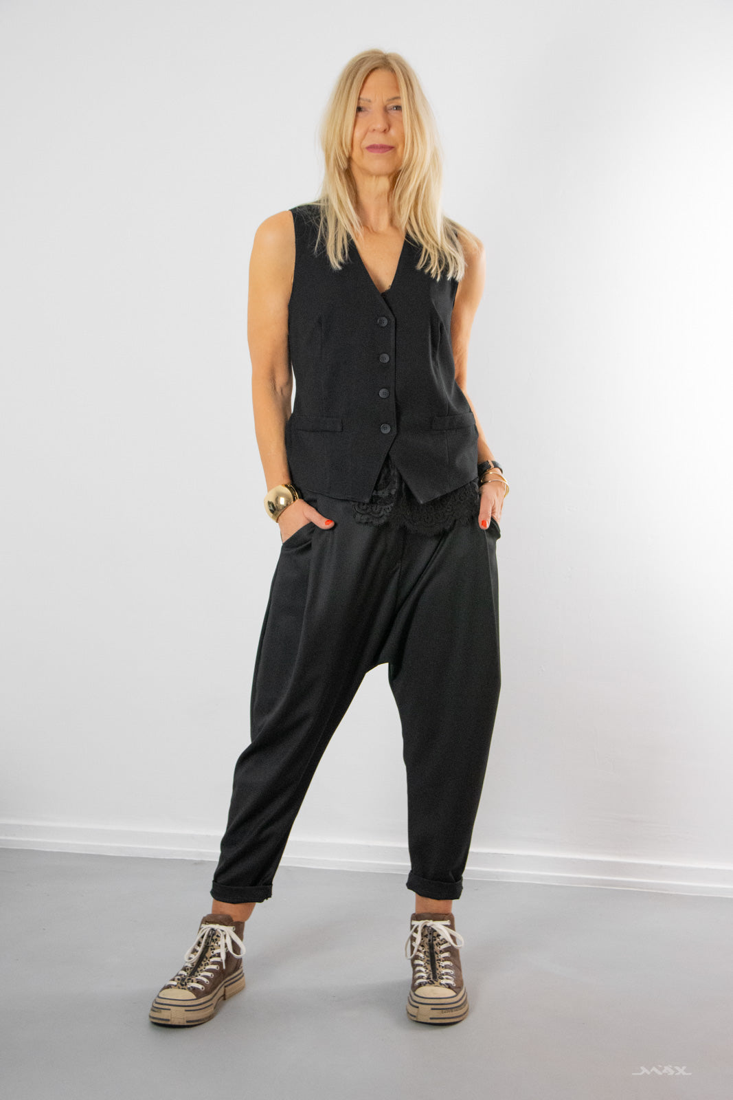 Harembroek zwart maat one size (38-42)