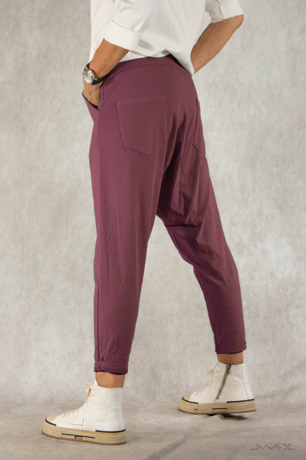 Haremshose aus Baumwolle bordeaux Gr. onesize(38-42)