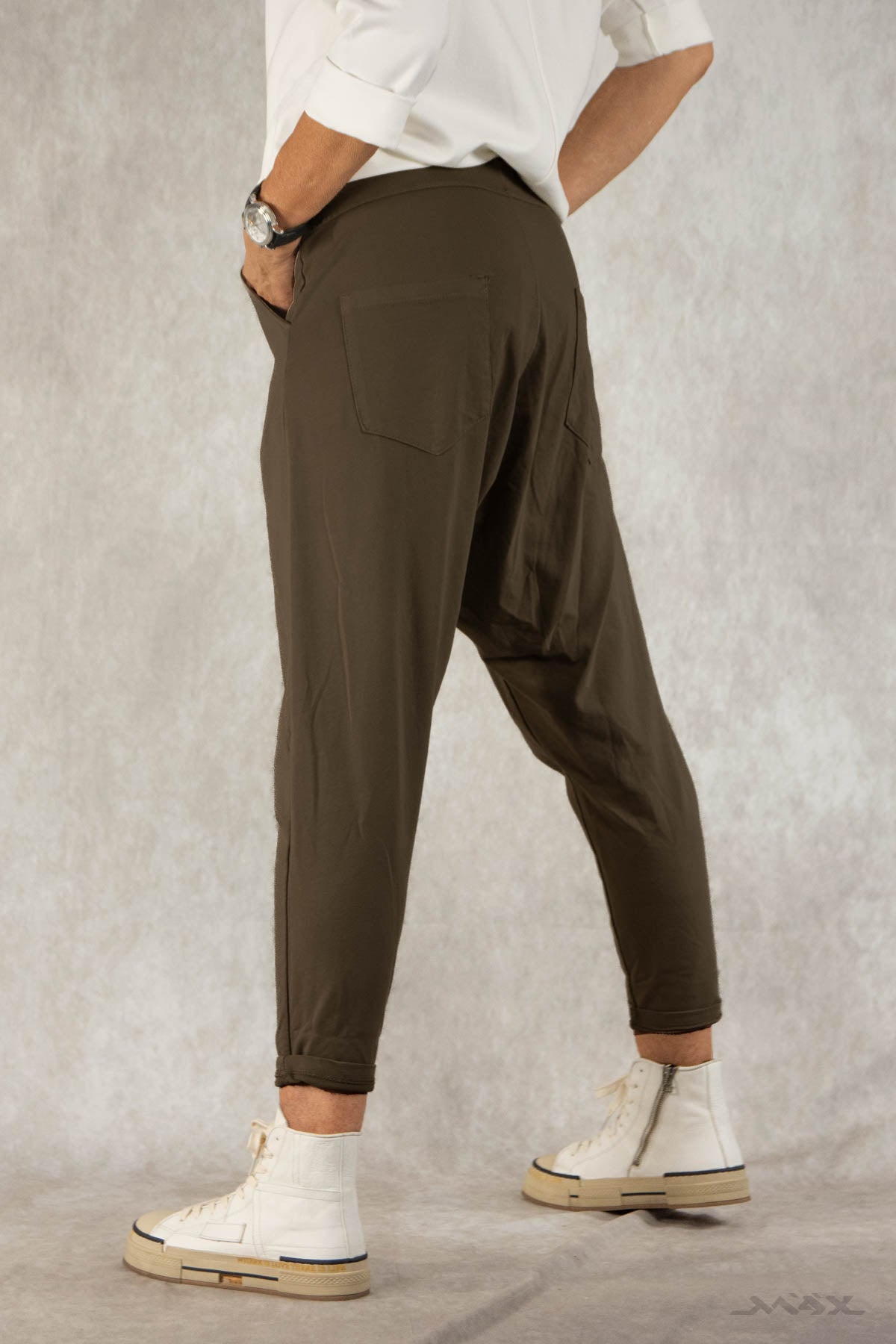 Haremshose aus Baumwolle dunkelbraun Gr. onesize(38-42)