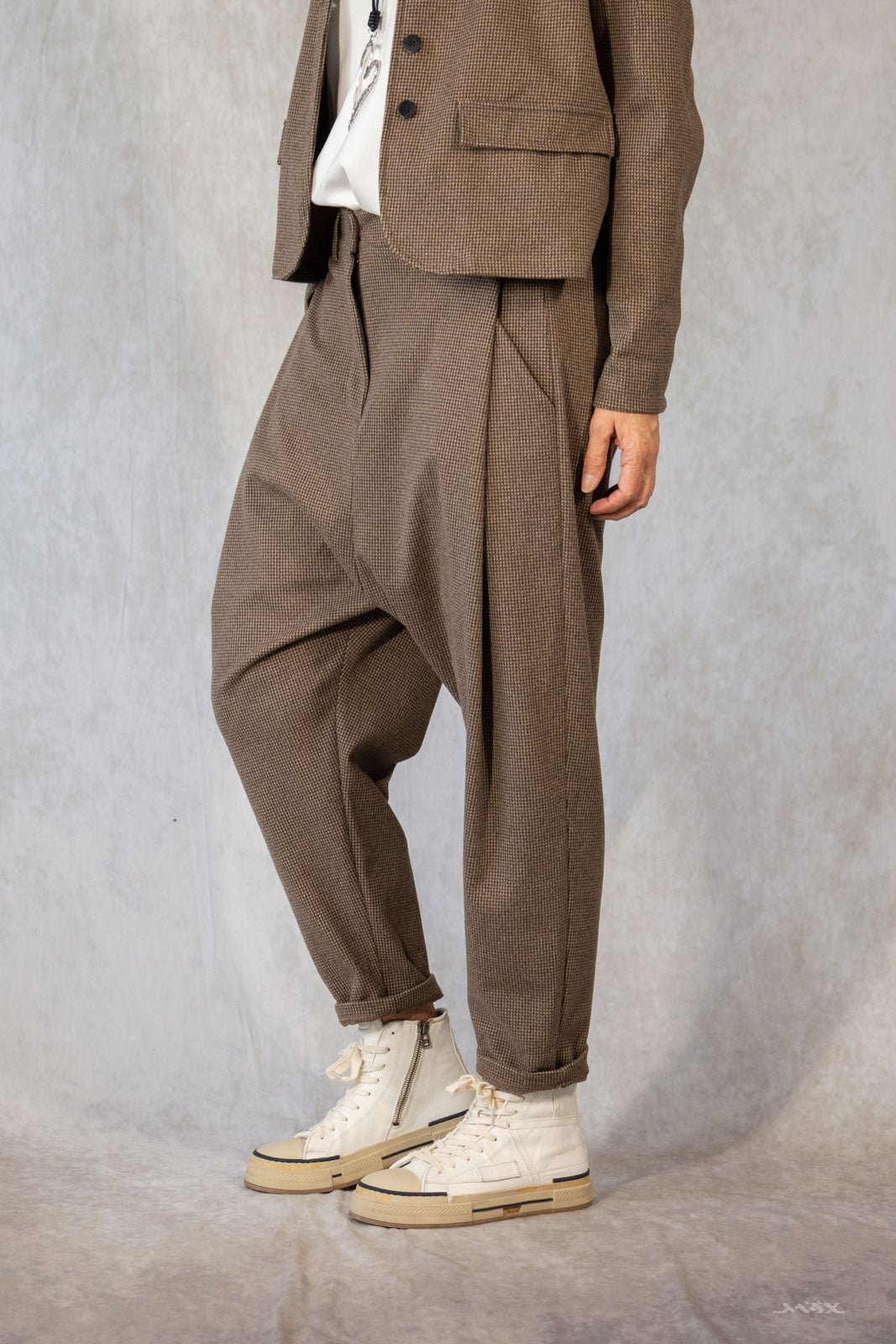 Baggyhose braun Tweed Gr. Onesize (38-44)