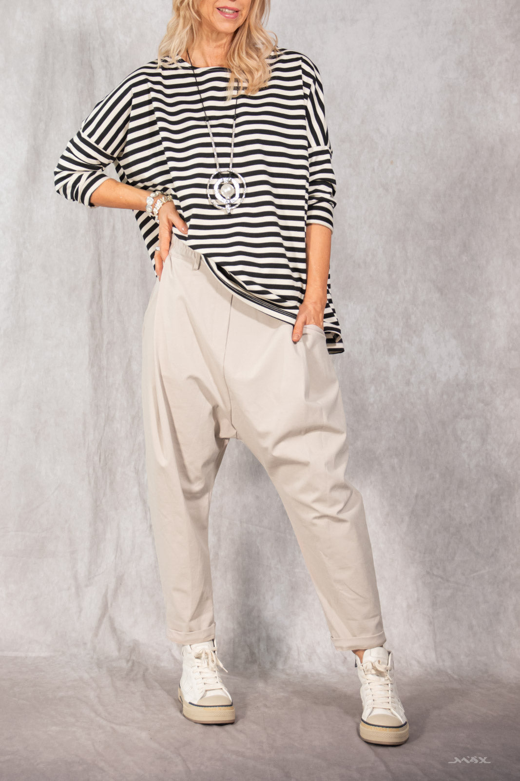 Langarmshirt gestreift Gr. onesize (38-44)