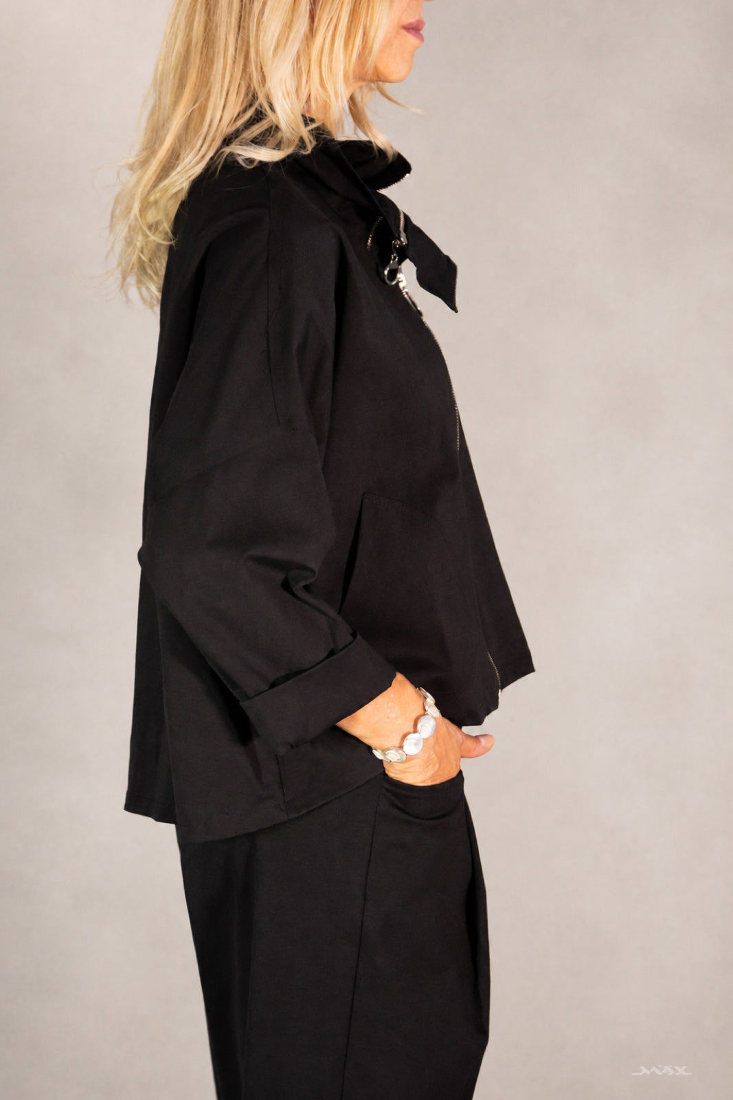 Zip Jacket with Patch Pockets, One Size (38–44)