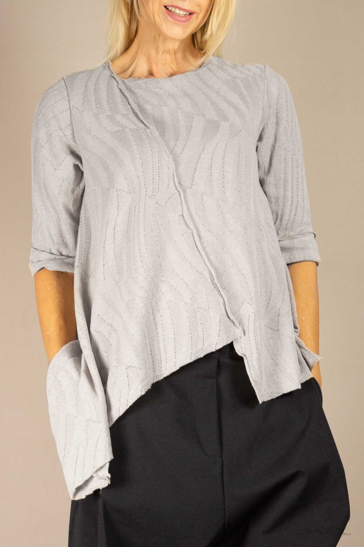 Asymmetrischer Strickpulli mit Strukturmuster Gr. onesize(38-42)