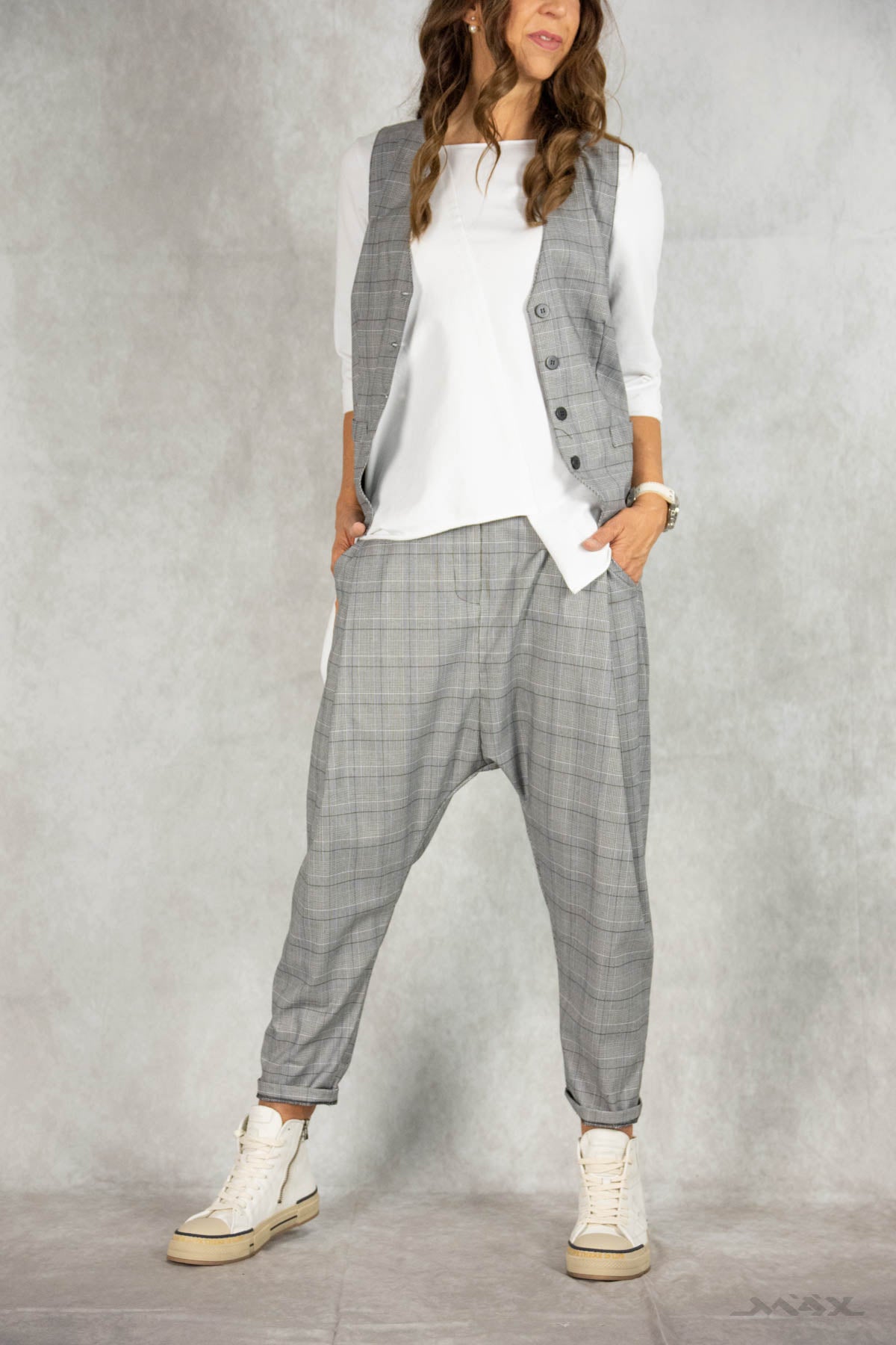 Haremshose grau kariert Gr. onesize (36-42)