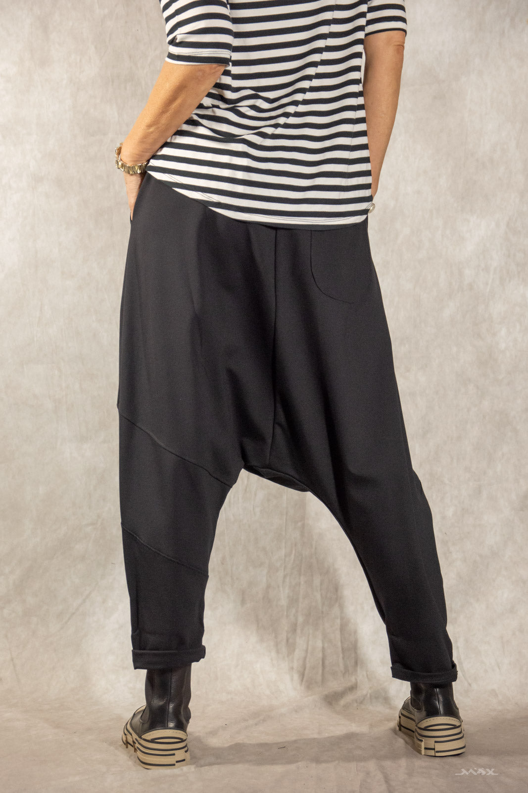 Haremshose schwarz asymmetrisch Gr. Onesize (38-44)