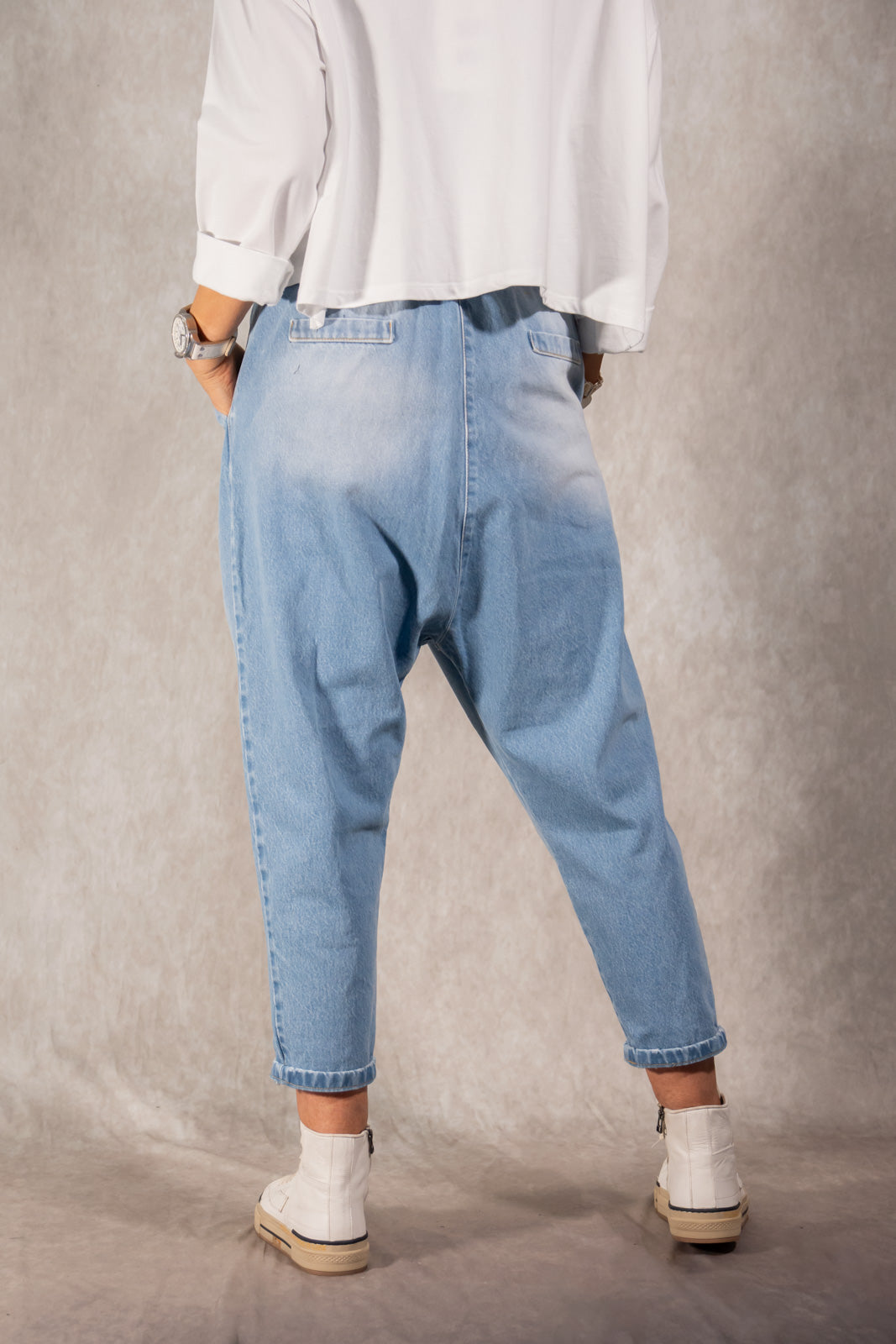 Baggyhose aus Jeans hellblau Gr. Onesize (36-40)