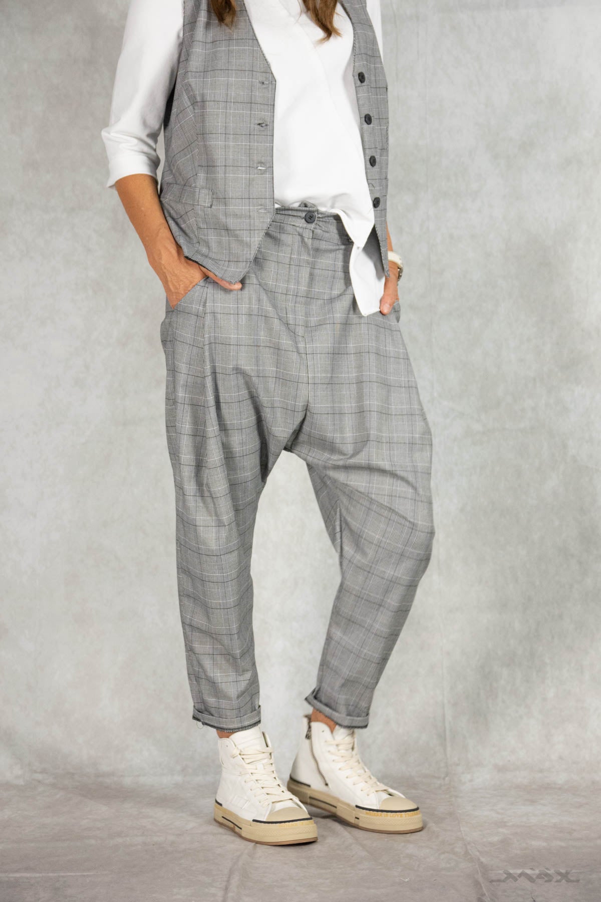 Haremshose grau kariert Gr. onesize (36-42)