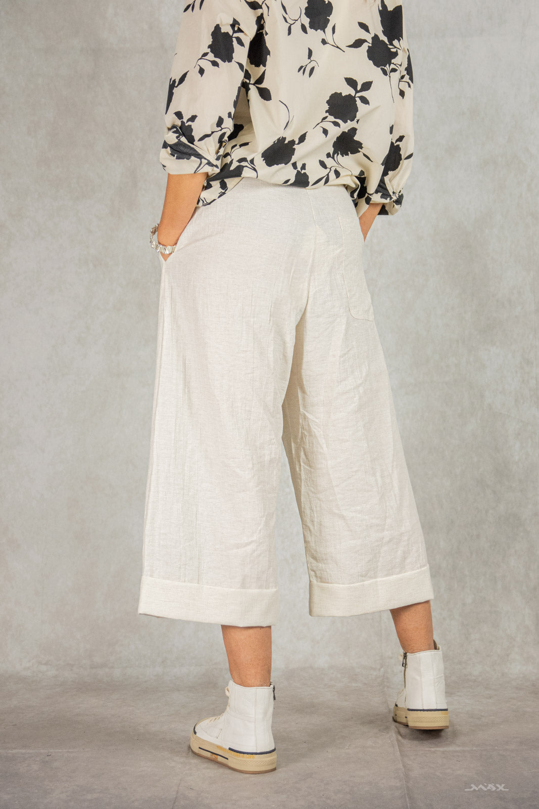 Culotte broek crème maat one size fits (38-40)