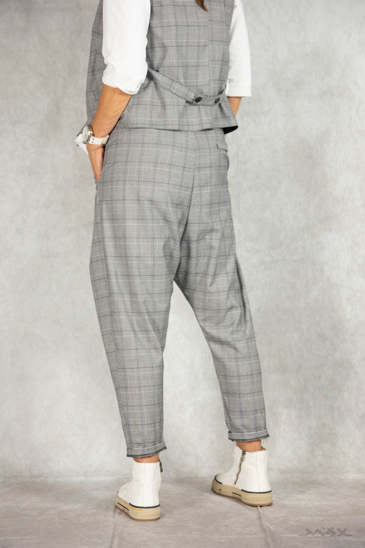 Haremshose grau kariert Gr. onesize (36-42)