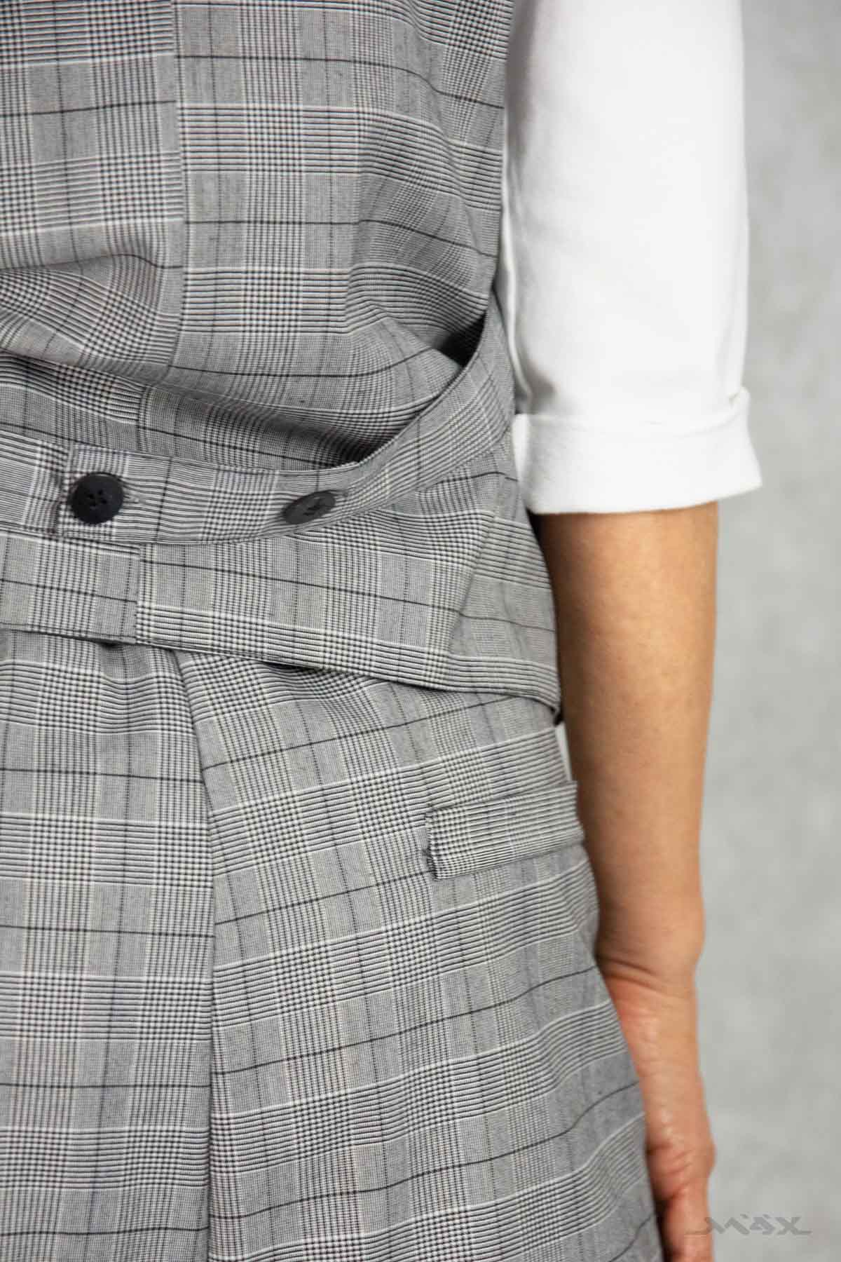 Haremshose grau kariert Gr. onesize (36-42)