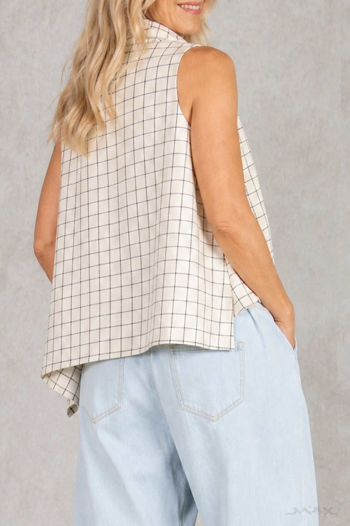 leichtes Seersucker-Top kariert Gr. onesize (36-42)