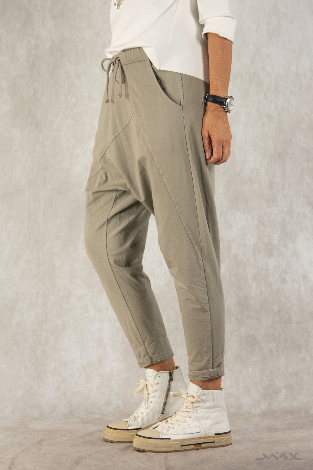 Haremshose aus Baumwolle taupe Gr. onesize(38-42)