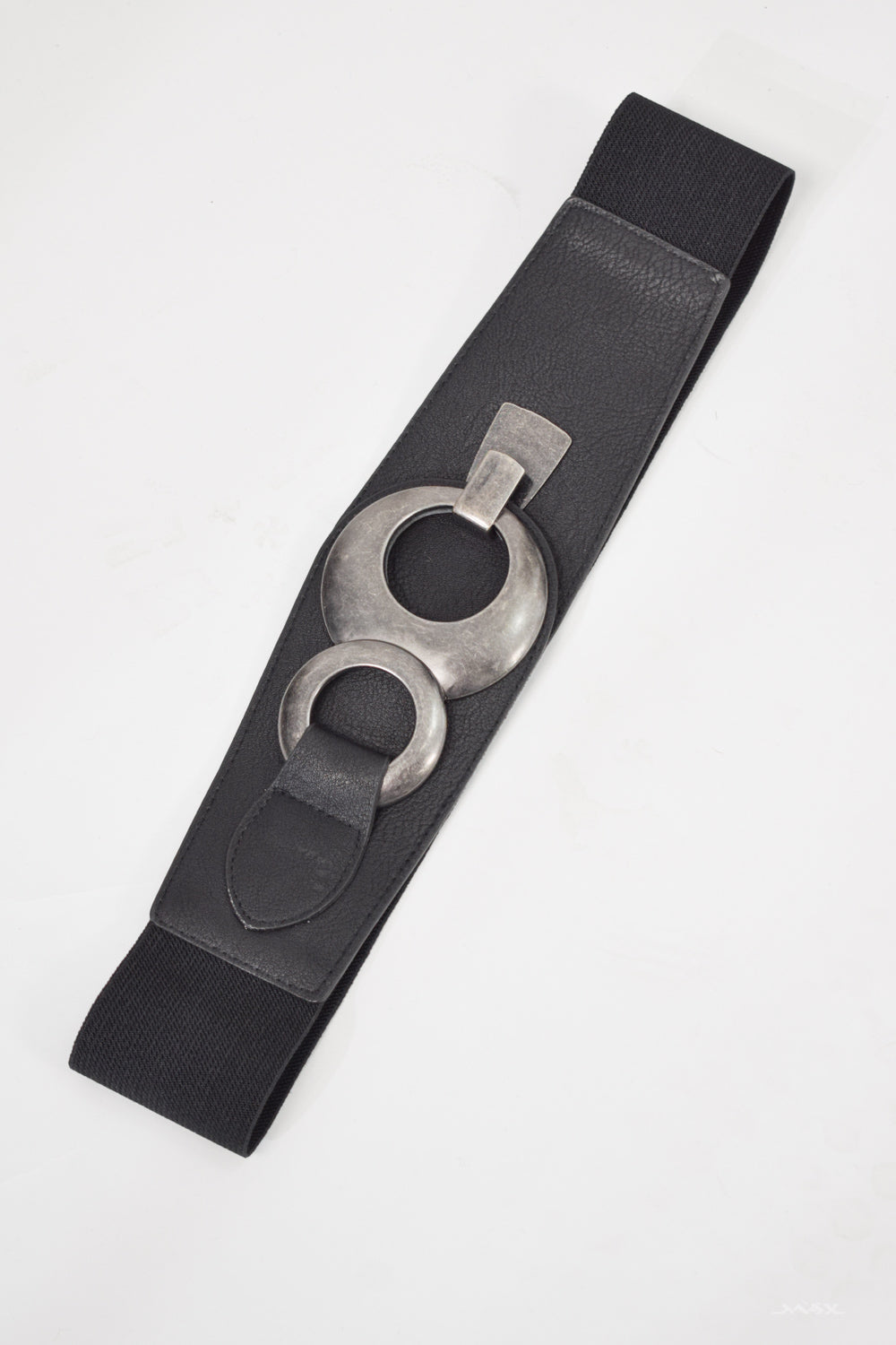 Stretchgürtel schwarz mit Doppelschnalle