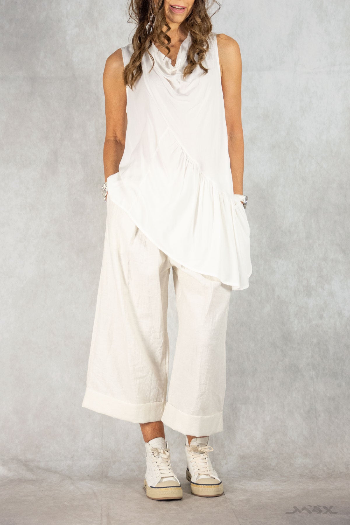 Asymmetrische Viskose-Tunika Gr. Onesize (36-42)